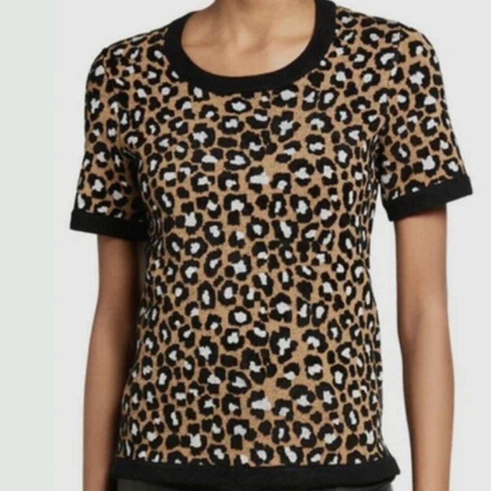 Michael Kors - Leopard Print Sweater Short Sleeve (Size: S)